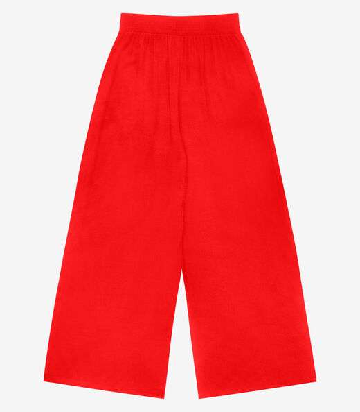 Calça Pantalona Feminina Visco Maquinetada Rovitex Laranja