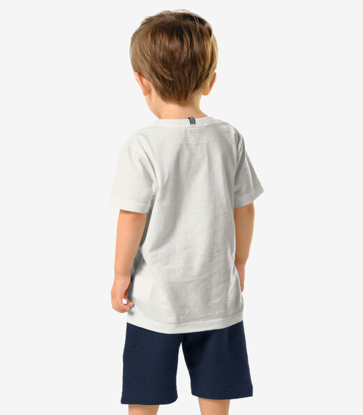 Conjunto Infantil Camiseta Com Bermuda Trick Nick Bege