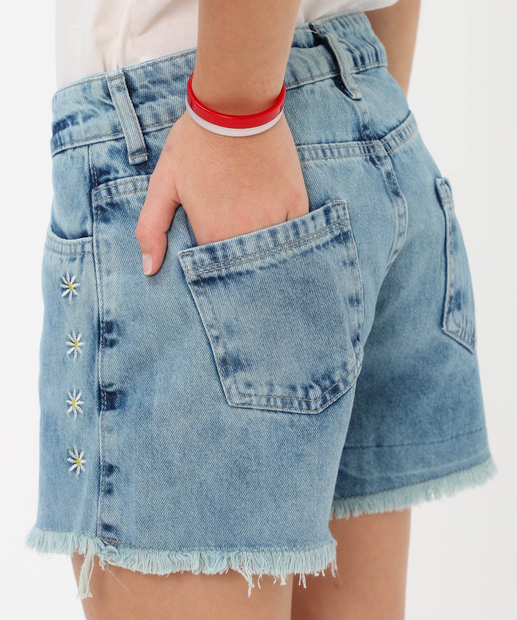 Shorts Infantil Jeans Tam 10 a 16 Jeans