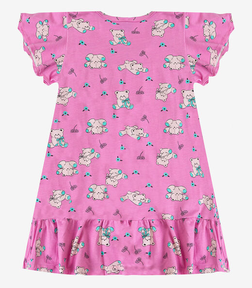 Vestido Infantil Com Manga Godê Select Rosa