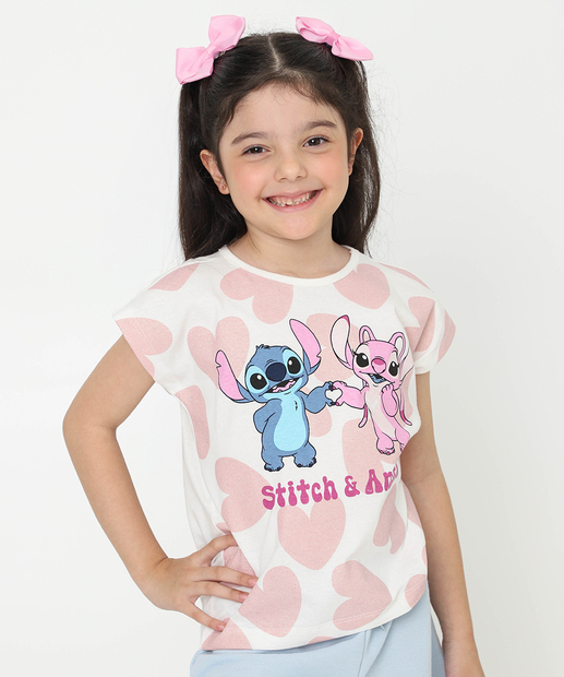Image_Camiseta Infantil Stitch e Angel Tam 4 a 10 Off White