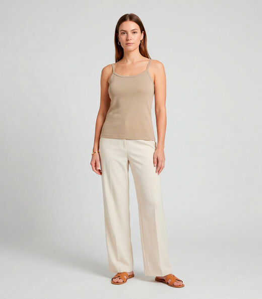 Image_Blusa Feminina Com Alça  Fina Infinita Cor Bege