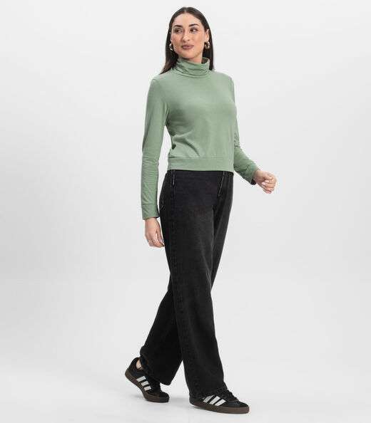 Blusão Gola Alta Infinita Cor Feminino Verde