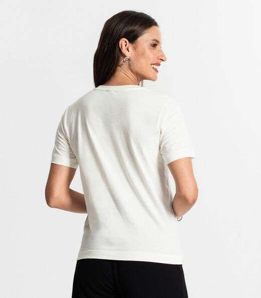 Camiseta Feminina Em Meia Malha Rovitex Bege