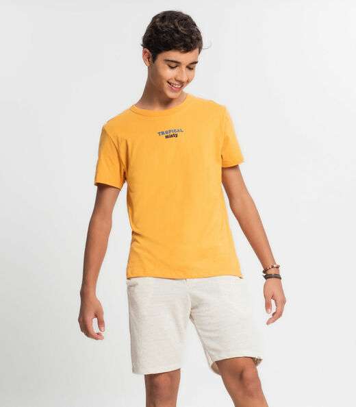 Bermuda juvenil Menino Em Moletinho Minty Bege