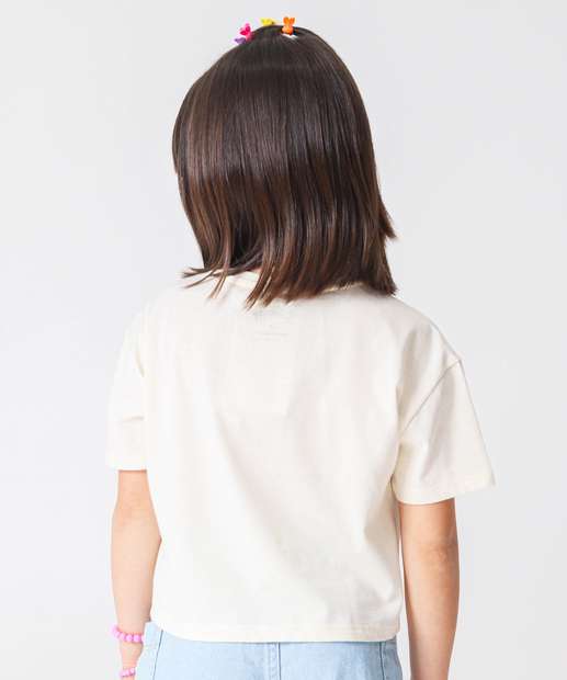 Blusa Infantil Angel E Stitch Disney Tam 4 a 10 Off White