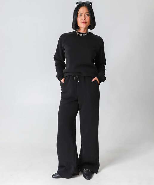 Blusão Feminino Moletom Flanelado Marisa Preto