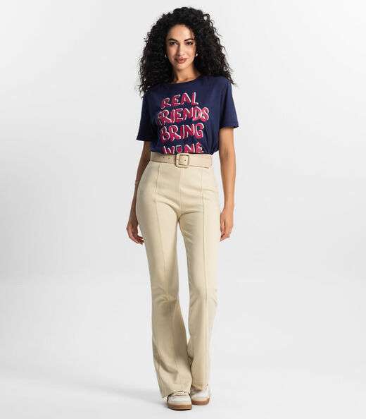 T-Shirt Feminina Estampada Rovitex Azul