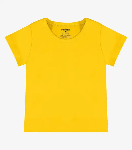 Blusa Básica Infantil Feminina Rovitex Kids Amarelo