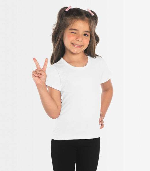 Image_Blusa Básica Infantil Feminina Rovitex Kids Branco