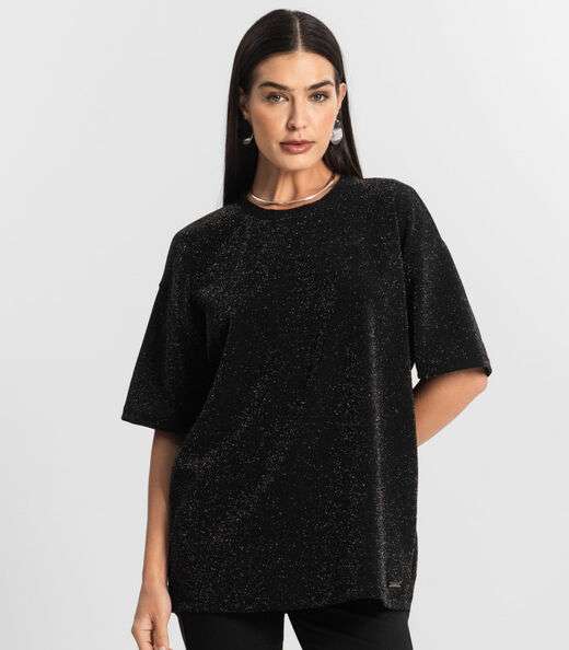 Blusa Feminina T-Shirt Over Rovitex Preto