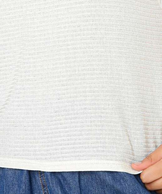Blusa Feminina Canelada Manga Curta Marisa