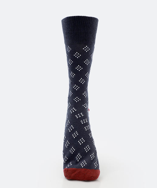 Meia Masculina Cano Longo Estampada MR Preta