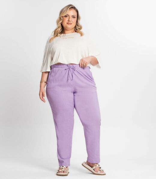 Image_Calça Feminina Plus Size Viscose Secret Glam Roxo