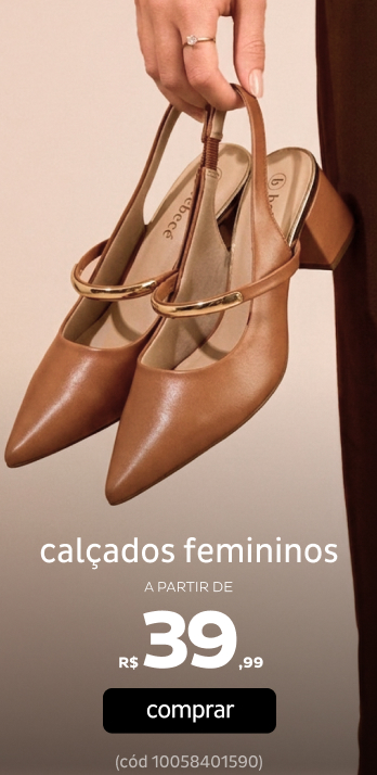 Calçados femininos a partir de R$39,99