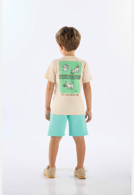 Conjunto Camiseta Estampada Bermuda Up Baby