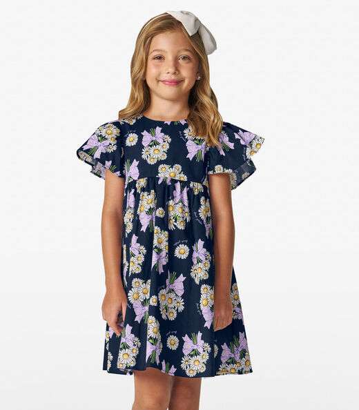 Image_Vestido em Popeline Estampado Trick Nick Azul Marinho