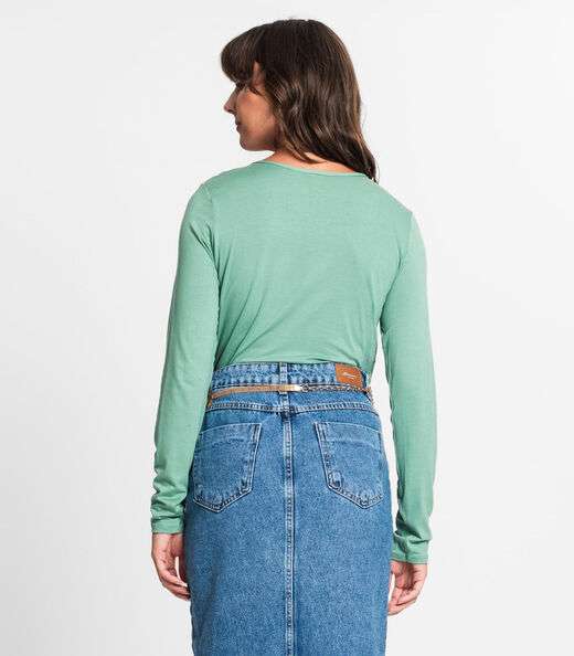 Blusa Feminina Com Botões Manga Longa Rovitex Verde