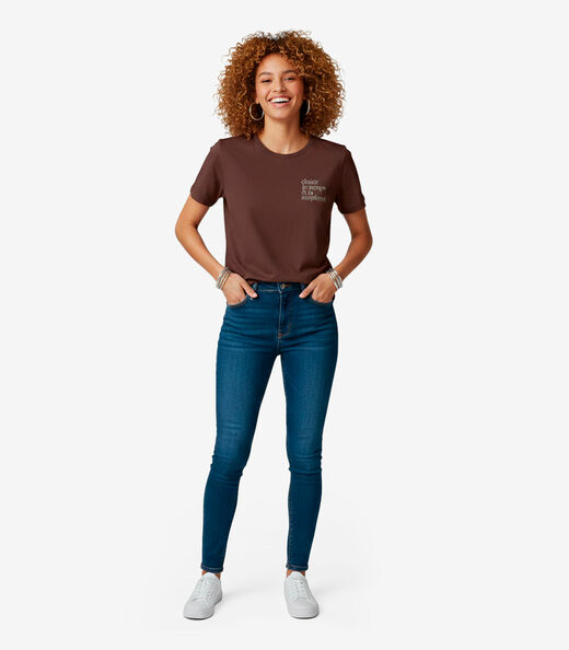 Image_Blusa Feminina Manga Curta Infinita Cor Marrom