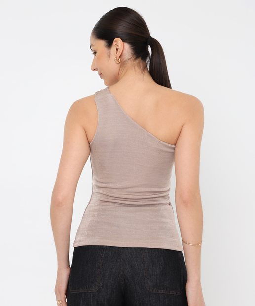 Blusa Feminina Ombro Só Textura Marisa Bege