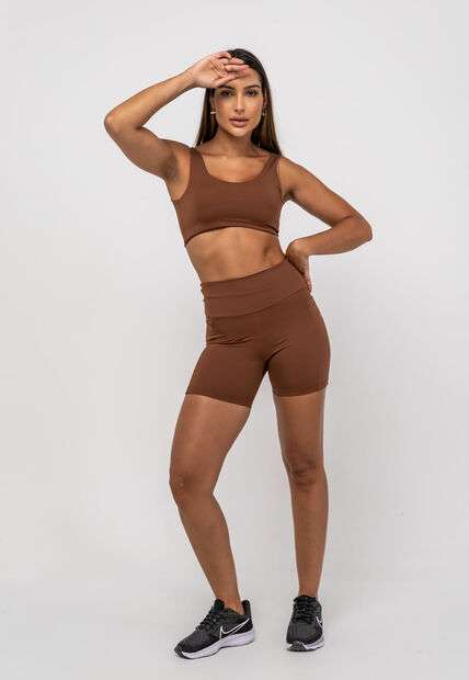 Top Suplex Poliamida Bicolor Marrom Salvatore