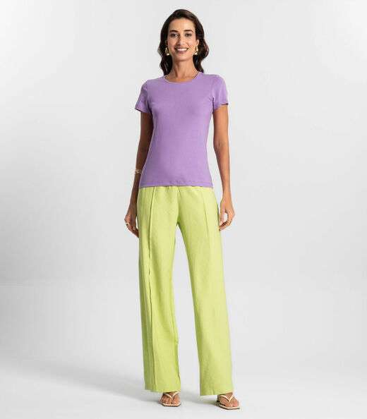 Blusa Feminina Meia Malha 30 Básica KO Roxo