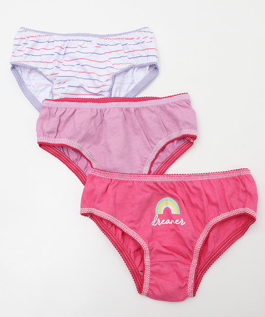 Image_Kit Calcinha Infantil Feminina com 3 Peças Marisa