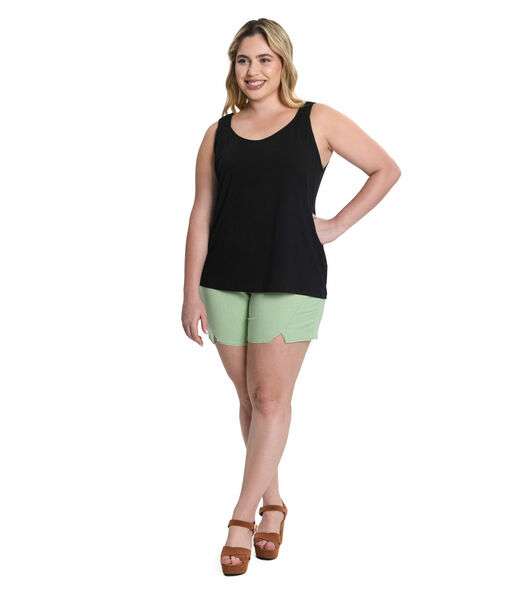Blusa de Alças Feminina Plus Size Secret Glam Preto
