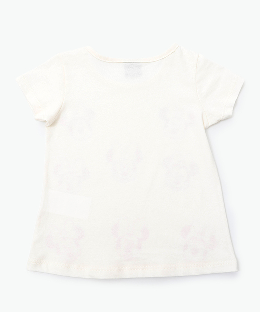 Blusa Infantil Minnie Manga Curta Disney Tam 1 a 5 Off White