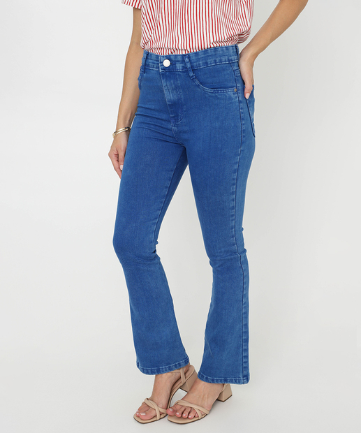 Calça Jeans Flare Feminina Petit Azul