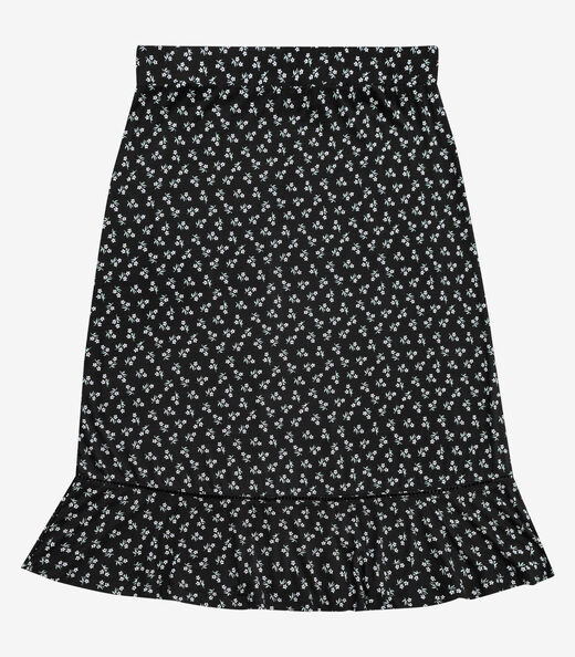 Saia Feminina Estampada Super Midi Secret Glam Preto