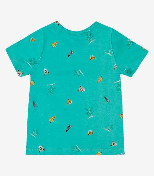 Camiseta Infantil Menino Animais Infinita Cor Verde