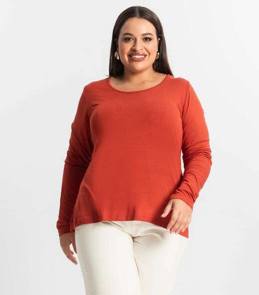 Image_Blusa Manga Longa Viscotorcion Secret Glam Laranja