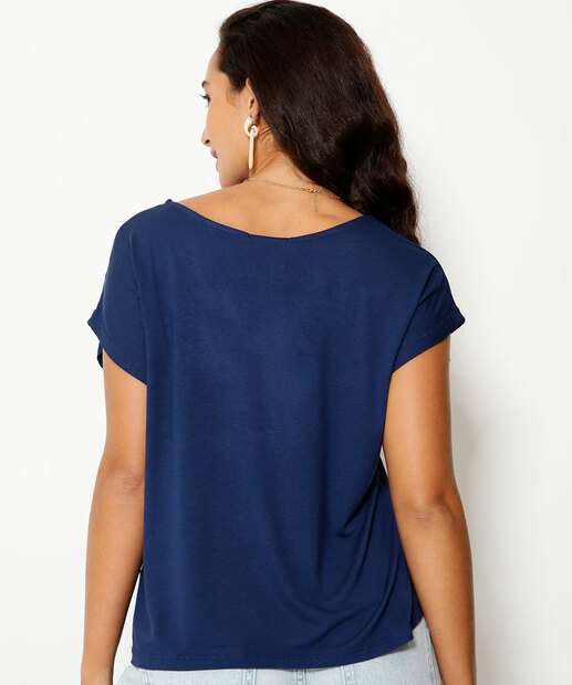 Blusa Feminina Básica Manga Curta Marisa