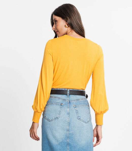 Blusa Feminina Manga Longa Rovitex Amarelo