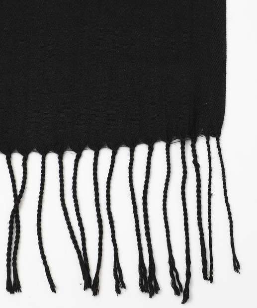 Cachecol Feminino Liso Franja Marisa Preto