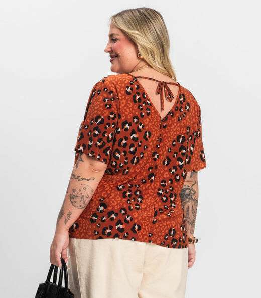 Blusa Feminina Plus Size Infinita Cor Laranja