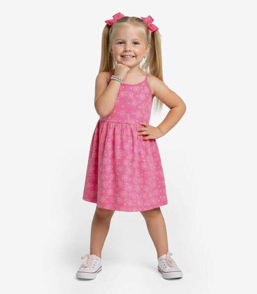 Image_Vestido Infantil Estampado de Alcinha Biju Kids Rosa