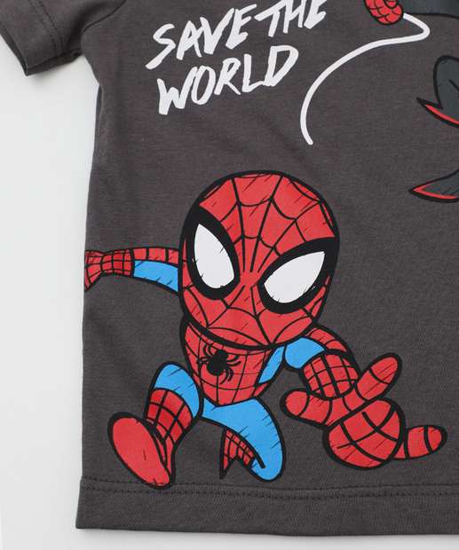 Conjunto Infantil Homem Aranha Tam 1 a 3 Cinza
