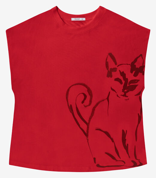 Camiseta Feminina Plus Size Secret Glam Vermelho