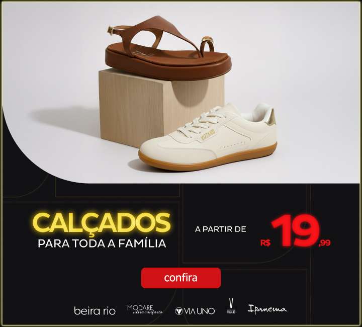 Calçados a partir de R$19,99