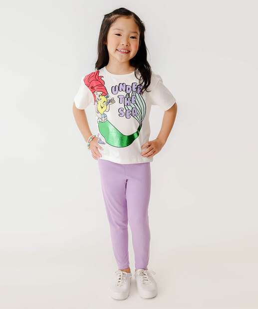 Camiseta Infantil Estampa Ariel Disney Tam 4 a 10