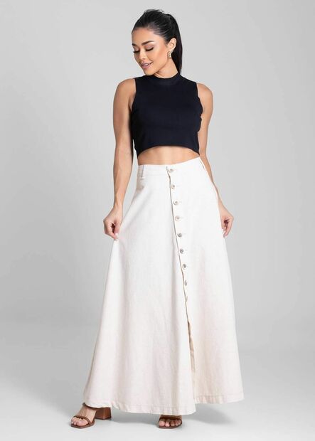 Saia Linho Sawary Midi - 281989