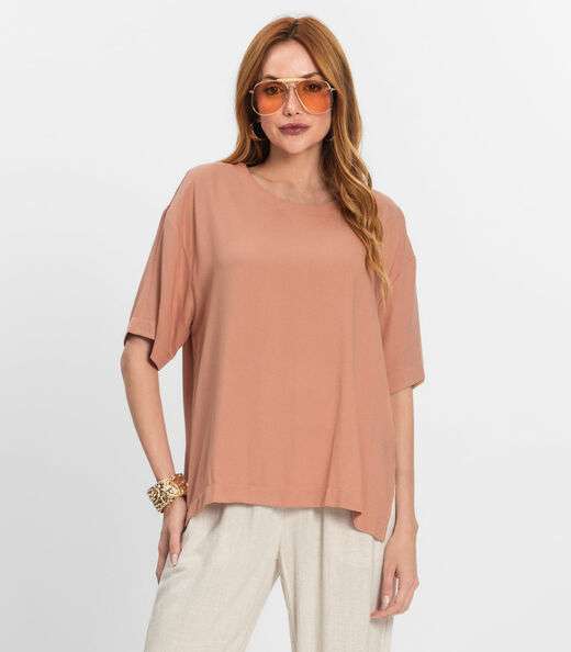 Image_Blusa Feminina Manga Curta Endless Marrom