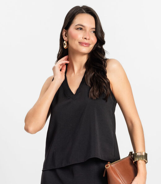 Regata Feminina Twill Cey Rovitex Preto