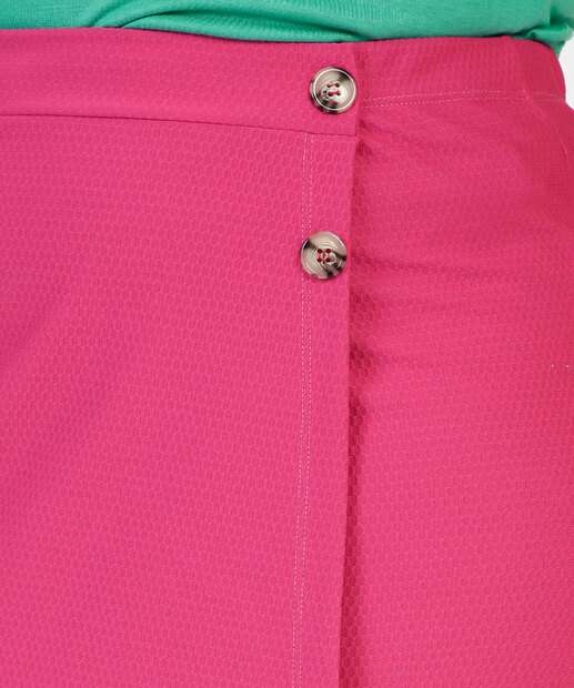 Short Saia Plus Size Feminino Botões