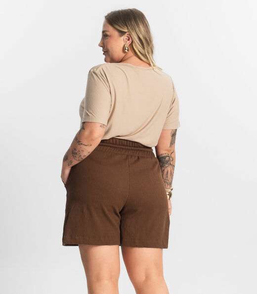 Bermuda Feminina Moletinho Secret Glam Marrom