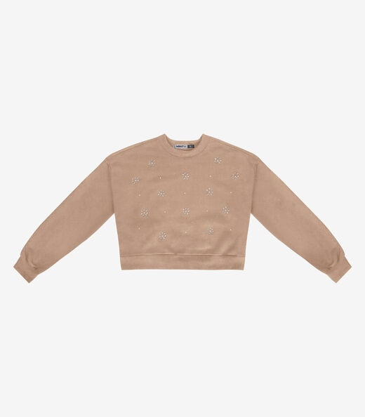 Image_Blusão Juvenil Moletom Sem Felpa Com Strass Minty Marrom