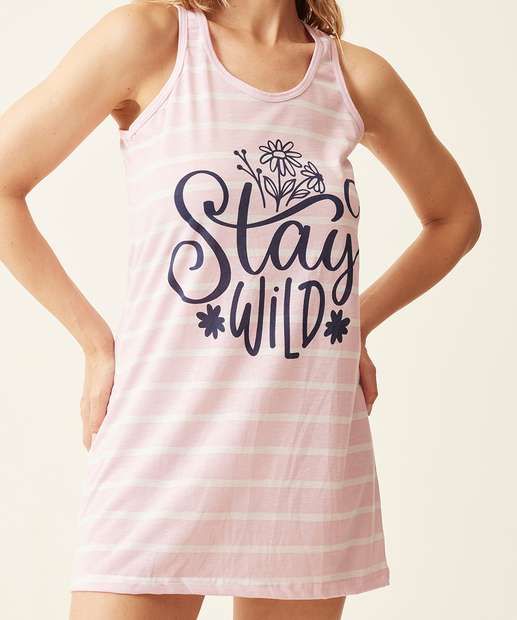 Camisola Listrada Estampada Sem Manga Marisa