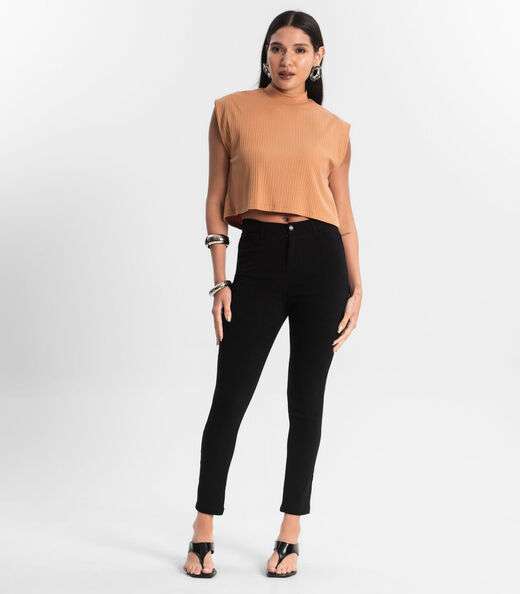 Blusa Feminina Canelada Rovitex Marrom